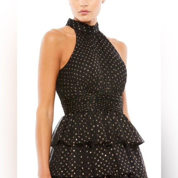 Mac Duggal 49510 NWT Tiered Skirt Polka Dot Dress - Picture 4 of 8